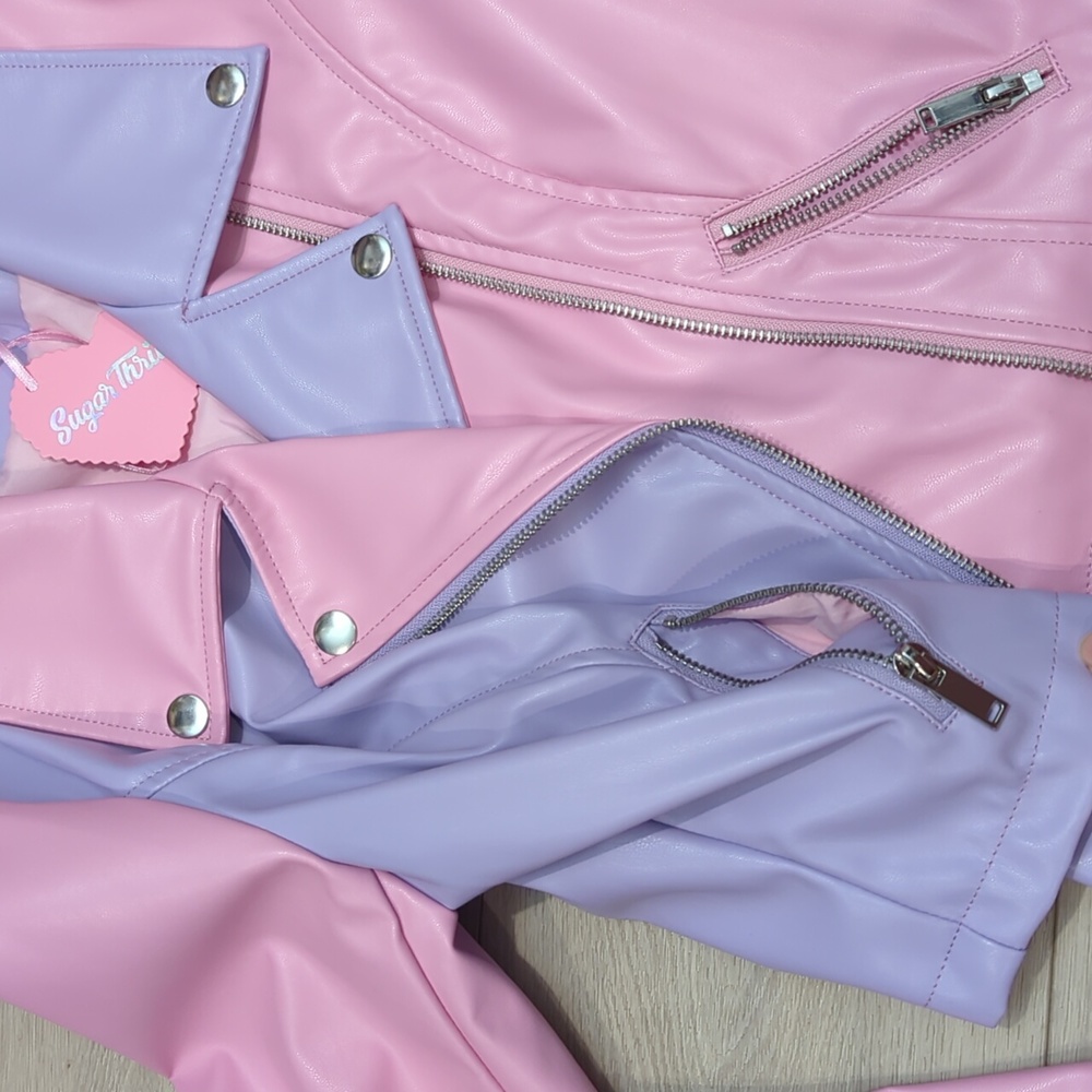 Dolls Kill Pastel Vegan Moto Jacket - Picture 5 of 9